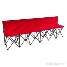 Portable Sports Bench With Back - Sits 6 People - By Trademark Innovations (Red) 554644708